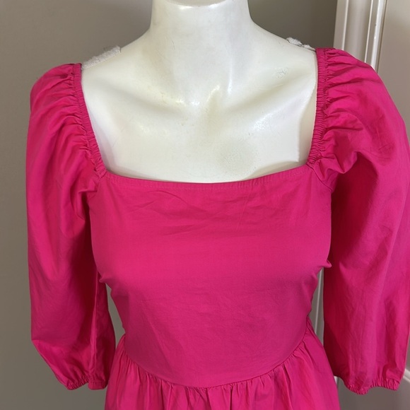 Adelyn Rae SANDI POPLIN TIE BACK Mini Dress Fuschia Pink Sz XS NEW - Picture 6 of 12